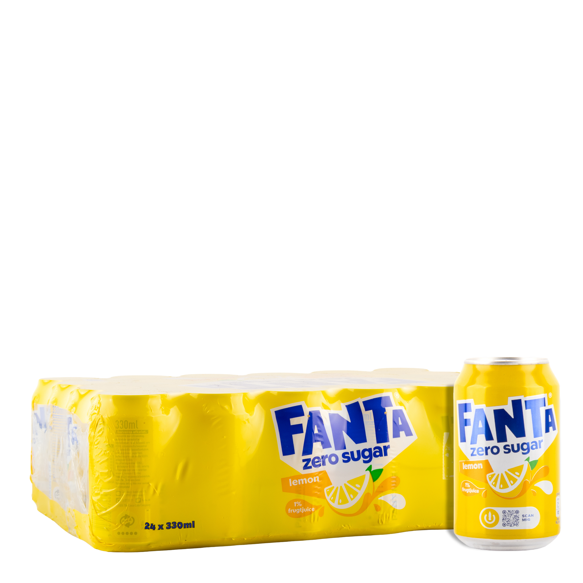 Fanta Lemon Zero 24x33 cl – Sukkerfri sodavand med lemon