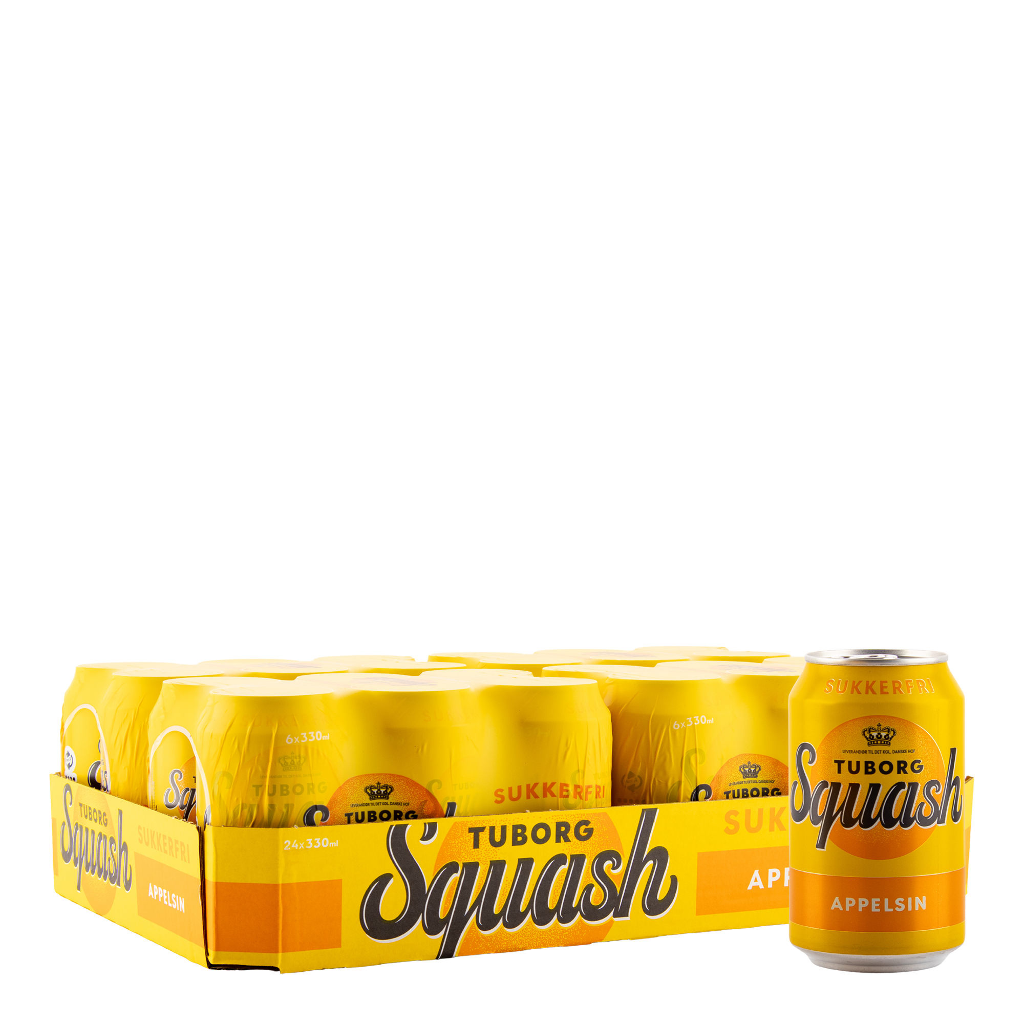 Tuborg Squash - Appelsin - Sukkerfri - 24x33 cl – Bevco.dk